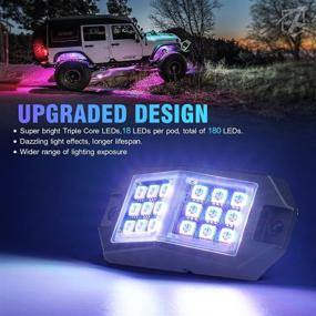 img 3 attached to Xprite Bluetooth RGB LED Rock Lights Kit - Multicolor Neon Lighting for Off-Road Trucks, Cars, UTV, ATV, SUV, RZR, Motorcycles, Boats - 10 PCS