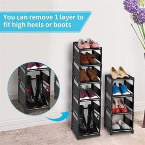 img 2 attached to 👞 Barsone 10 Tiers Shoe Rack: Sturdy Space-Saving Vertical Shoe Shelf Organizer for Small Spaces