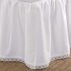 img 2 attached to 🛏️ Laura Ashley Home Crochet Ruffle Collection: Premium Hotel Quality Bedskirt in Queen Size with Easy Fit, Wrinkle & Fade Resistance – White Stylish Design for Home Décor