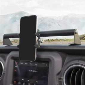 img 1 attached to 📱 CheroCar JL JT металлический держатель для телефона на приборной панели | Совместим с Jeep Wrangler JL 2018-2020 и Jeep Gladiator Trunk JT 2020 | Интерьерные аксессуары для улучшения поиска.