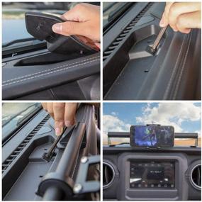 img 2 attached to 📱 CheroCar JL JT металлический держатель для телефона на приборной панели | Совместим с Jeep Wrangler JL 2018-2020 и Jeep Gladiator Trunk JT 2020 | Интерьерные аксессуары для улучшения поиска.
