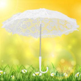 img 1 attached to 🌂 Embroidered Umbrella Accessory - White - Item 51239