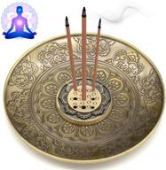 🧘 enhance your meditation and yoga experience with omytea incense stick holder - beautiful brass incense burner with ash catcher for stress relief and relaxation (mandala) logo