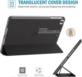 img 2 attached to 📱 ProCase iPad Mini Case 2019/4/3/2/1 – Slim Soft TPU Translucent Back Cover, Trifold Stand Folio Smart Case for iPad Mini 5th Generation 2019, iPad Mini 4, 3, 2, 1 (Black)