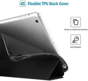 img 3 attached to 📱 ProCase iPad Mini Case 2019/4/3/2/1 – Slim Soft TPU Translucent Back Cover, Trifold Stand Folio Smart Case for iPad Mini 5th Generation 2019, iPad Mini 4, 3, 2, 1 (Black)