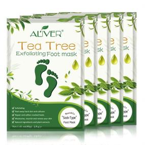 img 4 attached to 👣 Transform Your Feet with Foot Peel Mask - 5 Pack Exfoliating & Repairing 'Tea Tree' Foot Masks for Smooth Baby Feet - Ideal for Men & Women!