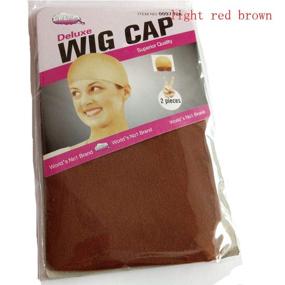 img 2 attached to 🏿 Dark Brown BINF Hair 4-Pack: Stretchy Nylon Wig Caps for Black Women – Elastic Stockings Hair Cap