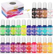 epoxy resin pigment: emooqi translucent liquid dye for epoxy resin 🎨 coloring, paint, diy crafts, and art making - set of 24 colors logo