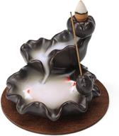 🌸 zen ceramic backflow incense waterfall holder - lotus smoke fountain for home, office, meditation - ideal décor gift for men and women logo