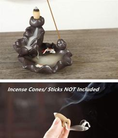 img 3 attached to 🌸 Zen Ceramic Backflow Incense Waterfall Holder - Lotus Smoke Fountain for Home, Office, Meditation - Ideal Décor Gift for Men and Women