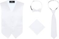 s.h. churchill &amp; co. boy's 4 piece vest set with bow tie, neck tie &amp; pocket hankie - a complete formal attire logo