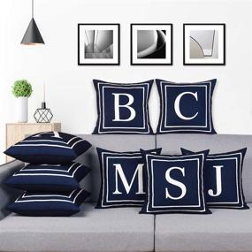 img 2 attached to BLEUM CADE Alphabet Pillowcase Decoration Bedding and Decorative Pillows, Inserts & Covers