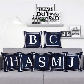 img 3 attached to BLEUM CADE Alphabet Pillowcase Decoration Bedding and Decorative Pillows, Inserts & Covers