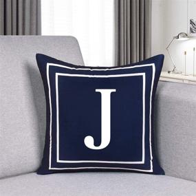 img 1 attached to BLEUM CADE Alphabet Pillowcase Decoration Bedding and Decorative Pillows, Inserts & Covers