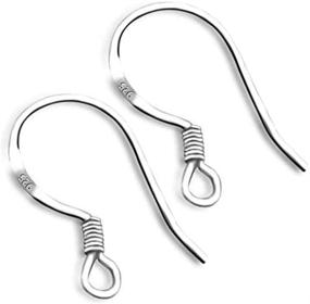 img 4 attached to 💎 10 Pairs of SUSOKI 925 Sterling Silver French Wire Earring Hooks - Fish Hook Style Earrings with Sterling Silver Earwires