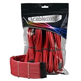 img 1 attached to Набор продлительных кабелей CableMod Pro ModMesh с оплеткой (красные)