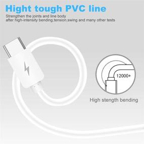 img 2 attached to Type C Charging Cable 3A Fast USB C Charger Cable Cord (3-Pack) - 🔌 for Samsung Galaxy S20 S10 S9 S8 Plus Note 10 9 8, PS5 Controller, Type-C Charger