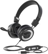 🎧 usb headphone with microphone | hi-fi stereo computer headset | in-line volume and mic mute controls | noise cancelling mic and adjustable boom | pc and mac compatible | ideal for classroom, home, office logo