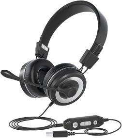 img 4 attached to 🎧 USB Headphone with Microphone | Hi-fi Stereo Computer Headset | In-line Volume and Mic Mute Controls | Noise Cancelling Mic and Adjustable Boom | PC and Mac Compatible | Ideal for Classroom, Home, Office