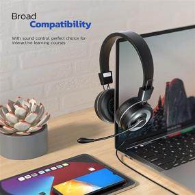 img 1 attached to 🎧 USB Headphone with Microphone | Hi-fi Stereo Computer Headset | In-line Volume and Mic Mute Controls | Noise Cancelling Mic and Adjustable Boom | PC and Mac Compatible | Ideal for Classroom, Home, Office