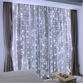 img 4 attached to 🌟 ZSJWL 300 LED White Curtain Lights, 9.8x9.8Ft DIY Windows Fairy String Lights with Remote Control, 8 Modes Timer, USB Plug in, for Bedroom, Indoor/Outdoor Weddings, Parties, Gardens, Walls