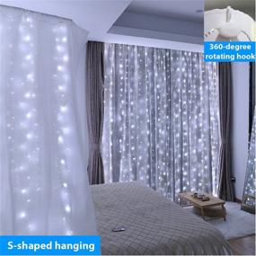 img 3 attached to 🌟 ZSJWL 300 LED White Curtain Lights, 9.8x9.8Ft DIY Windows Fairy String Lights with Remote Control, 8 Modes Timer, USB Plug in, for Bedroom, Indoor/Outdoor Weddings, Parties, Gardens, Walls