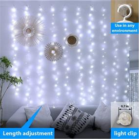 img 2 attached to 🌟 ZSJWL 300 LED White Curtain Lights, 9.8x9.8Ft DIY Windows Fairy String Lights with Remote Control, 8 Modes Timer, USB Plug in, for Bedroom, Indoor/Outdoor Weddings, Parties, Gardens, Walls