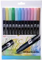 tombow abt dual brush pen - 12 пачек пастельных цветов: универсальные и яркие художественные маркеры. логотип