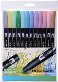 img 3 attached to Tombow ABT Dual Brush Pen - 12 пачек пастельных цветов: универсальные и яркие художественные маркеры.