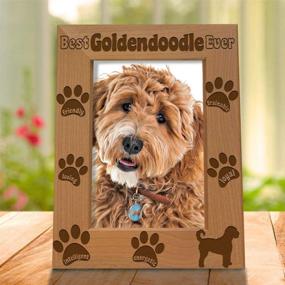 img 3 attached to 🐾 Goldendoodle Photo Frame, Top Goldendoodle Ever, Gift for New Puppy, Dog Lover Memorial, Engraved Wood Picture Frame (5x7 Vertical)