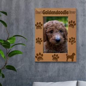 img 2 attached to 🐾 Goldendoodle Photo Frame, Top Goldendoodle Ever, Gift for New Puppy, Dog Lover Memorial, Engraved Wood Picture Frame (5x7 Vertical)