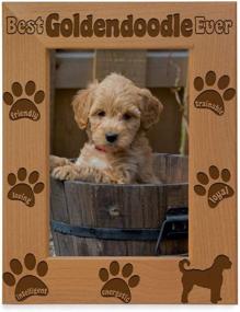 img 4 attached to 🐾 Goldendoodle Photo Frame, Top Goldendoodle Ever, Gift for New Puppy, Dog Lover Memorial, Engraved Wood Picture Frame (5x7 Vertical)