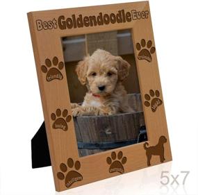 img 1 attached to 🐾 Goldendoodle Photo Frame, Top Goldendoodle Ever, Gift for New Puppy, Dog Lover Memorial, Engraved Wood Picture Frame (5x7 Vertical)