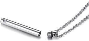 img 2 attached to 💎 VNOX Minimalist Bar Urn Necklace Pendant with Cubic Zirconia - Keepsake Ash Cremation Jewelry for Memorial Ashes Holder, Including Funnel Kit