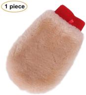 🧤 gracefur natural sheepskin car wash mitt: scratch free, lint free gloves for extra large lambskin wool washing logo