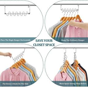 img 2 attached to 👕 AMKUFO 10-Pack Space-Saving Hangers - Magic Hangers for Closet Organization - Metal Clothes Hangers Organizer – Cascading Hangers for Small Closet – Room Organization - Dorm & Home Storage Solution – Gain 80% More Space – Essential Closet Organizer