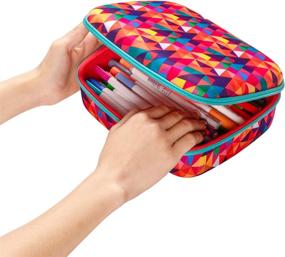 img 1 attached to 🖍️ Colorful ZIPIT Colorz Large Pencil Box - Storage Container for 110 Pens. Durable and Secure Zipper Closure for School and Office Supplies