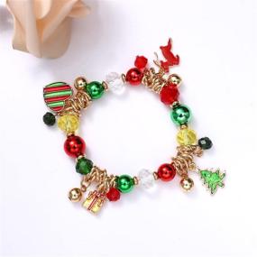 img 3 attached to Colorful Christmas Beaded Bracelets: Festive Handmade Holiday Stack Set with Santa Claus, Reindeer & More - Perfect Gift for Women, Girls & Kids