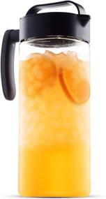 img 2 attached to 🥤 Set of 2 Komax Plastic Pitchers with Lid, 2.1-Quart / 67.2-Oz Tritan Water Pitchers, Hot & Cold Drink, Juice, Lemonade, Sangria, Milk, and Iced Tea Pitcher – BPA Free & Spill-Proof