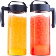 🥤 set of 2 komax plastic pitchers with lid, 2.1-quart / 67.2-oz tritan water pitchers, hot & cold drink, juice, lemonade, sangria, milk, and iced tea pitcher – bpa free & spill-proof logo