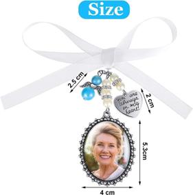 img 3 attached to 💐 Lacy Oval Wedding Bouquet Charm: A Bridal Party's Memorable Something Blue Pendant