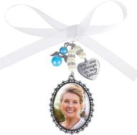 💐 lacy oval wedding bouquet charm: a bridal party's memorable something blue pendant логотип