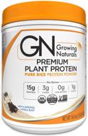 🌱 pure vanilla blast organic plant based protein powder - 1lb - non-gmo, vegan, gluten-free, keto friendly - growing naturals logo