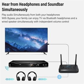 img 2 attached to 🎧 Усовершенствованный аудиоадаптер Bluetooth 5.0 для стереонаушников ТВ, 3 в 1: передатчик и приемник с AptX низкой задержкой, расширенным диапазоном, оптическим входом RCA AUX Coaxial 3.5 мм входы / выходы