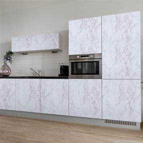 img 3 attached to 🪨 Granite Look Marble Self Adhesive Paper – 24in x 16.4ft | Peel and Stick Film, Gloss Vinyl, Decorative for Kitchen Cabinets