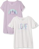 👚 stylish calvin klein girls' 2 pack short sleeve graphic logo tees: shop now! logo