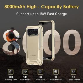 img 2 attached to 📱 OUKITEL B2021 Rugged Smartphone: IP68 Waterproof, 8000mAh Battery, 5.86" HD+, 6+64GB, Android 10, 13MP Camera, NFC - Black