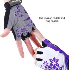 img 3 attached to 🚴 DuShow Women's Half Finger Gel Padded Cycling Gloves - Shock-Absorbing, Anti-Slip, Fingerless Gloves for Mountain and Road Biking