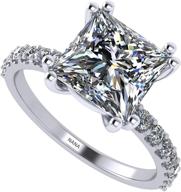 💍 princess cut solitaire engagement ring with swarovski zirconia - available in 1.50ct, 2.00ct, and 3.00ct sizes logo