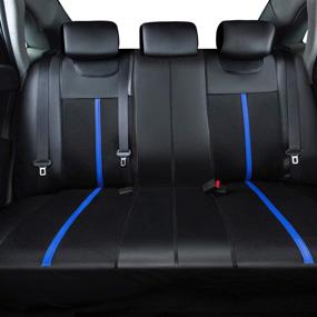 img 2 attached to 🚗 CAR PASS Sporty Leather Universal Car Seat Cover – Black and Blue, Fits Suvs, Vans, Sedans, Trucks, Airbag Compatible